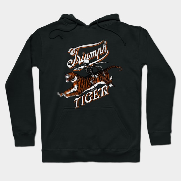 Vintage Triumph Tiger Cafe Racer Legends Hoodie by MotorManiac